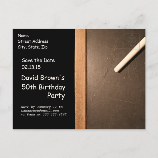 Rustieke 50e verjaardag Opslaan van de datum Custo Aankondigingskaart (Achterkant)