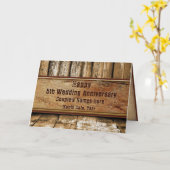 Rustieke, 5e bruiloft Jubileum Kaart voor man (Gele Bloem)