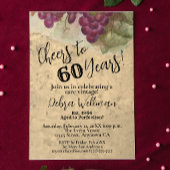 Rustieke 60e juichen voor 60 wijn thema verjaardag kaart