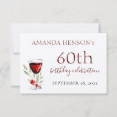 Rustieke 60e verjaardag Rode wijn Party Kraft RSVP Kaartje (Voorkant)