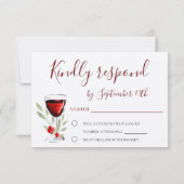 Rustieke 60e verjaardag Rode wijn Party Kraft RSVP Kaartje (Achterkant)