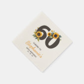 Rustieke 60e verjaardag servetten - Zonnebloem the (Hoek)