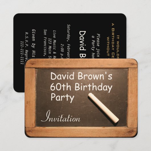 Rustieke 60e verjaardag Uitnodiging (Voorkant / Achterkant)