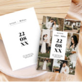 Rustieke 6 foto-collage save the date-huwelijksuit kaart