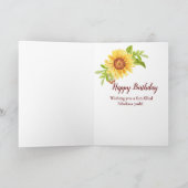 Rustieke 70e verjaardag Bloemen Zonnebloem Kaart (Binnen)