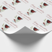 Rustieke 80e verjaardag rode wijn cadeaupapier (Hoek)