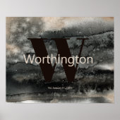 Rustieke Aangepaste Achternaam Boerderij Waterverf Poster (Voorkant)