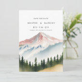 Rustieke Aangepaste Berg Save The Date (Staand voorkant)