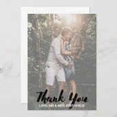 Rustieke aangepaste foto bruiloft dank u kaart (Voorkant / Achterkant)