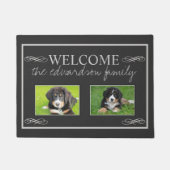 Rustieke aangepaste foto familienaam welkom deurmat (Voorkant)