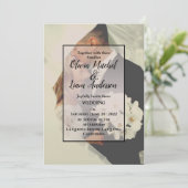 Rustieke Aangepaste Foto Huwelijksuitnodiging Kaart (Staand voorkant)