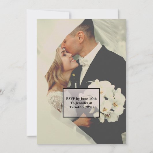 Rustieke Aangepaste Foto Huwelijksuitnodiging Kaart (Achterkant)