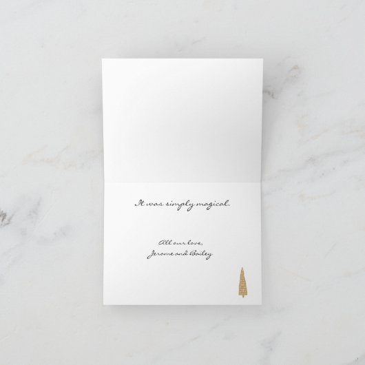 Rustieke aangepaste winterbomen vakantie dank u ka bedankkaart (Binnen)