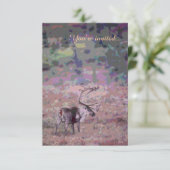 Rustieke aanpasbare eland bruiloft uitnodigingen (Staand voorkant)