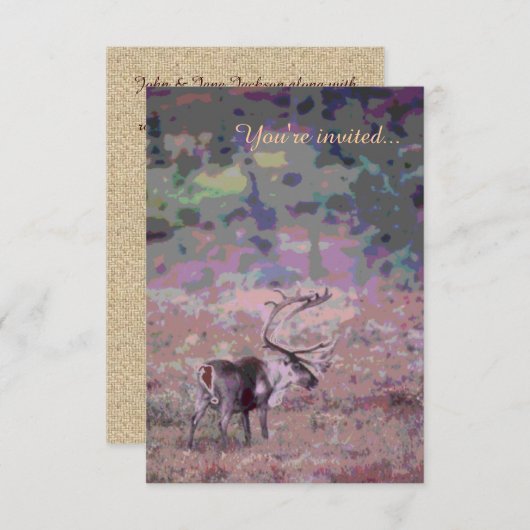 Rustieke aanpasbare eland bruiloft uitnodigingen (Voorkant / Achterkant)