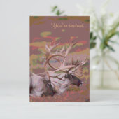 Rustieke aanpasbare kariboe huwelijksuitnodigingen kaart (Staand voorkant)