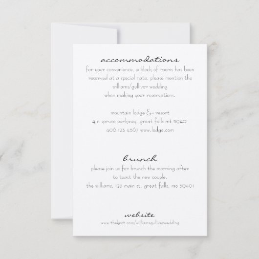 Rustieke aanvullende informatie uitnodiging invoeg (Voorkant)