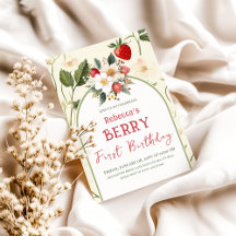 Rustieke Aardbei Theme Berry eerste verjaardag