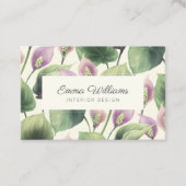 Rustieke Aardbloemen Paarse en Groene Visitekaartje (Voorkant)