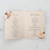 Rustieke aarde bloemen gevouwen bruiloft programma (Binnen)