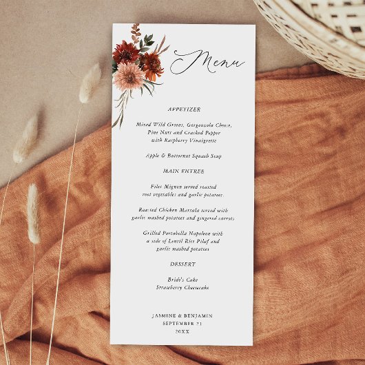 Rustieke Aarde Bloemen Menu -V2
