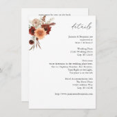 Rustieke Aarde & Champagne Bloemen Details Informatiekaartje (Voorkant / Achterkant)