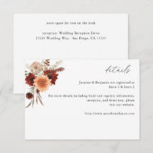 Rustieke Aarde & Champagne Bloemen Details Informatiekaartje (Voorkant / Achterkant)