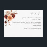 Rustieke Aarde & Champagne Bloemen Details Informatiekaartje<br><div class="desc">Voeg extra informatie toe voor uw gasten met uw detailkaart Rustic Earth & Champagne Florals Details Behuizing Kaart. Met aardse terracotta,  champagne,  perzik en bourgondische handbeschilderde bloemstukken.</div>