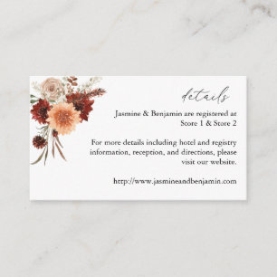 Rustieke Aarde & Champagne Bloemen Details Klein Informatiekaartje