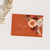 Rustieke Aarde & Champagne Bloemen Een Maaltijd RS RSVP Kaartje