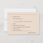 Rustieke Aarde & Champagne Bloemen Een Maaltijd RS RSVP Kaartje (Achterkant)