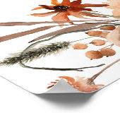 Rustieke Aarde & Champagne Bloemen Huwelijk Welkom Poster (Hoek)