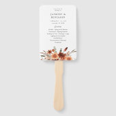 Rustieke Aarde & Champagne Florals Trouwprogramma Handwaaier (Voorkant)