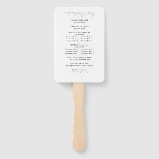 Rustieke Aarde & Champagne Florals Trouwprogramma Handwaaier (Achterkant)