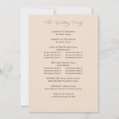 Rustieke Aarde & Champagne Florals Trouwprogramma Kaart (Achterkant)