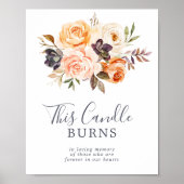 Rustieke aarde Deze kaars brandt herdenkingsbord Poster (Voorkant)