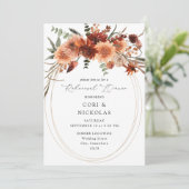 Rustieke aarde en champagne bloemen repetitie dine kaart (Staand voorkant)