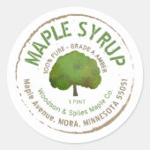 Rustieke aarde gekleurde esdoorn siroop label met  (Voorkant)