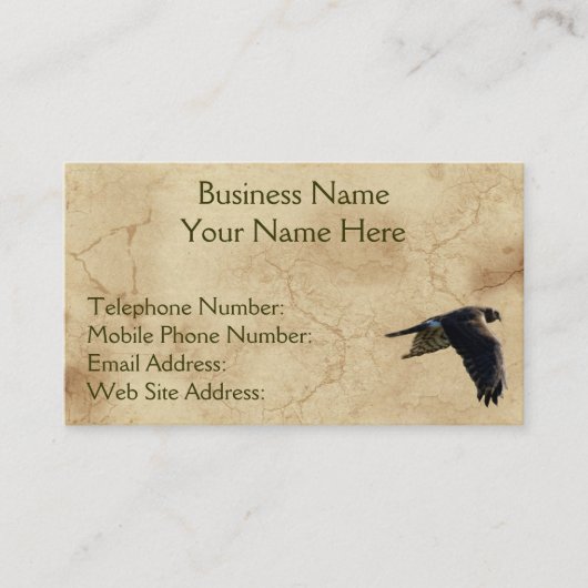 Rustieke aarde Peregrine Falcon Visitekaartjes (Voorkant)
