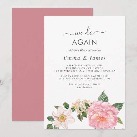 Rustieke Aardetinten Bloemen "We Do Again" Hernieu Kaart (Voorkant / Achterkant)