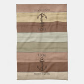 Rustieke aardetinten hout maritiem - Monogram Theedoek (Verticaal)