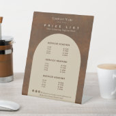 Rustieke  Aardetinten Prijslijst Reclamebord Met Voetstuk (Insitu)