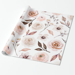 Rustieke aardetone Boho bloemen cadeaupapier