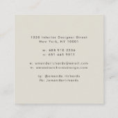 Rustieke aardewerk decor planten boho beige interi vierkante visitekaartje (Achterkant)