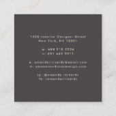 Rustieke aardewerk decor planten boho bruin interi vierkante visitekaartje (Achterkant)