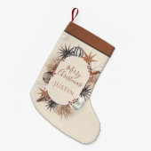 Rustieke Aardige Vrolijke Kerstnaam Kleine Kerstsok (Voorkant (Hangend))