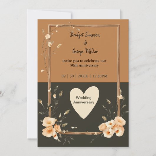 Rustieke Aardse Bloemen Harmonie Huwelijk (Voorkant)