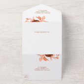 Rustieke Aardse Boho Bloemstuk Terracotta Bruiloft All In One Uitnodiging (Buitenkant)