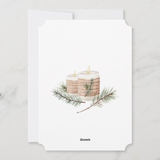 Rustieke Aardse Gedroogde Botanicals Vrolijk Kerst Feestdagenkaart (Achterkant)