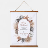Rustieke aardse gedroogde botanische kerstvakantie hangend wandkleed (Voorkant)